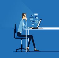business man working online concept
