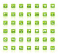 Design Elements Green-glossy Camping Icons N2