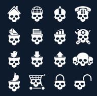Internet icons skull set