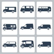 Vector vans (side view) icons set