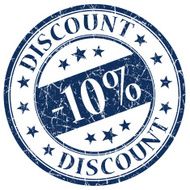 10 discount blue stamp