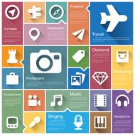 Retina travel and entertainment icon set N4