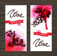 Banners of wine vintage background N3