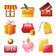 shopping icons set N63