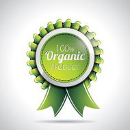 Vector Organic Product Labels Illustration with shiny styled design