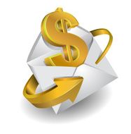 symbol dollar in envelope