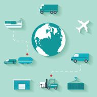 Vector Concept delivery Set of modern icons in flat design