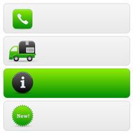 Web navigation menu template with green shopping satin icons 2