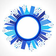 Abstract blue building design