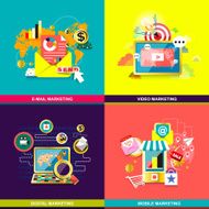 flat design concept for web and mobile phone services N2