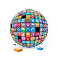 Sphere made from a Apps Icons Vector Image