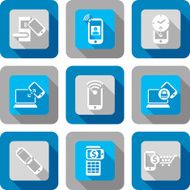 Smart phone NFC Communication Icon design set