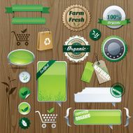 Glossy organic labels set
