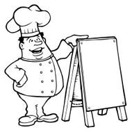 Chef and Sign Line-art