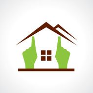 Hand make a home icon