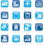 Cargo shipping and logistic icons N4