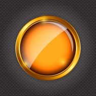 Empty glass frame on metal background with lights Vector illustration N4
