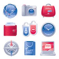 Bussinens vacation icon set