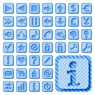 Blue striped icon set