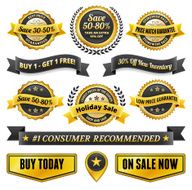 Huge Sale Black and Gold Badge Set