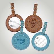 Leather luggage tags labels N2