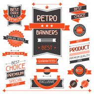 Retro banners Set of labels and stickers