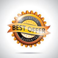 Vector Best Offer Labels Illustration with shiny styled design