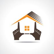 Hand make a home icon N2