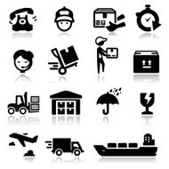 Icons set shipping and delivery