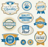 Retro aged business labels and badges