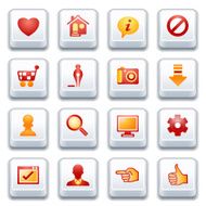 Basic web icons Red and yellow series N2