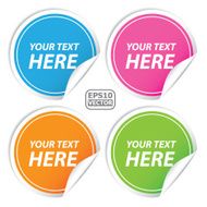 Blank colorful round shape sticker set for business -eps10 vector