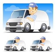 Delivery man Serviceman Handyman Repairman Driving Van