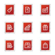Shopping icons red stamp series