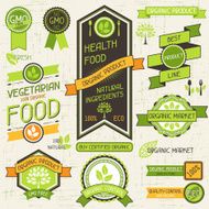 Organic food banners Set of labels and stickers