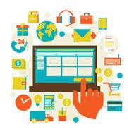 Electronic commerce and various shopping symbol