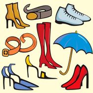 Vector Objects II Shoes Belts and Umbrella N2