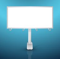 Vector white billboard on blue