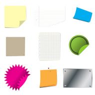 Set of sticker and paper notes