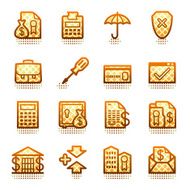 Banking web icons Brown series