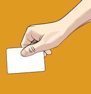 Hand with a blank credit card