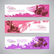 Banners of wine vintage background N4