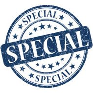 Special grunge blue round stamp