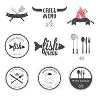 Restaurant menu design elements set