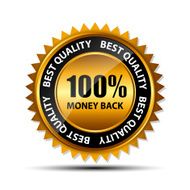 100 money back golden label vector illustration
