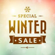 Winter special sale vintage vector typography poster