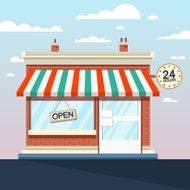Vector Detailed Shop Market Store Cafe Illustration Icon