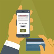 Vector concept of mobile payment on smartphone N4