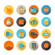 Shopping icons flat design N2