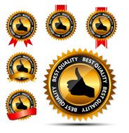 Best quality golden labels set vector illustration